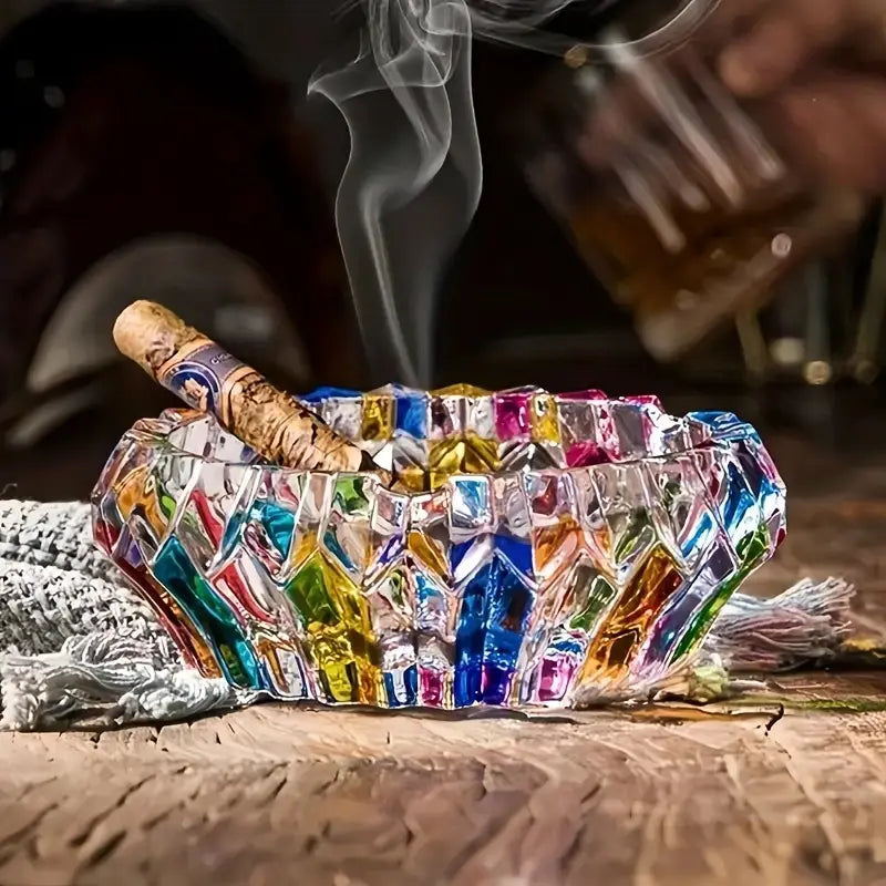 Crystal Glass Ashtray - LuxeCraft Designs