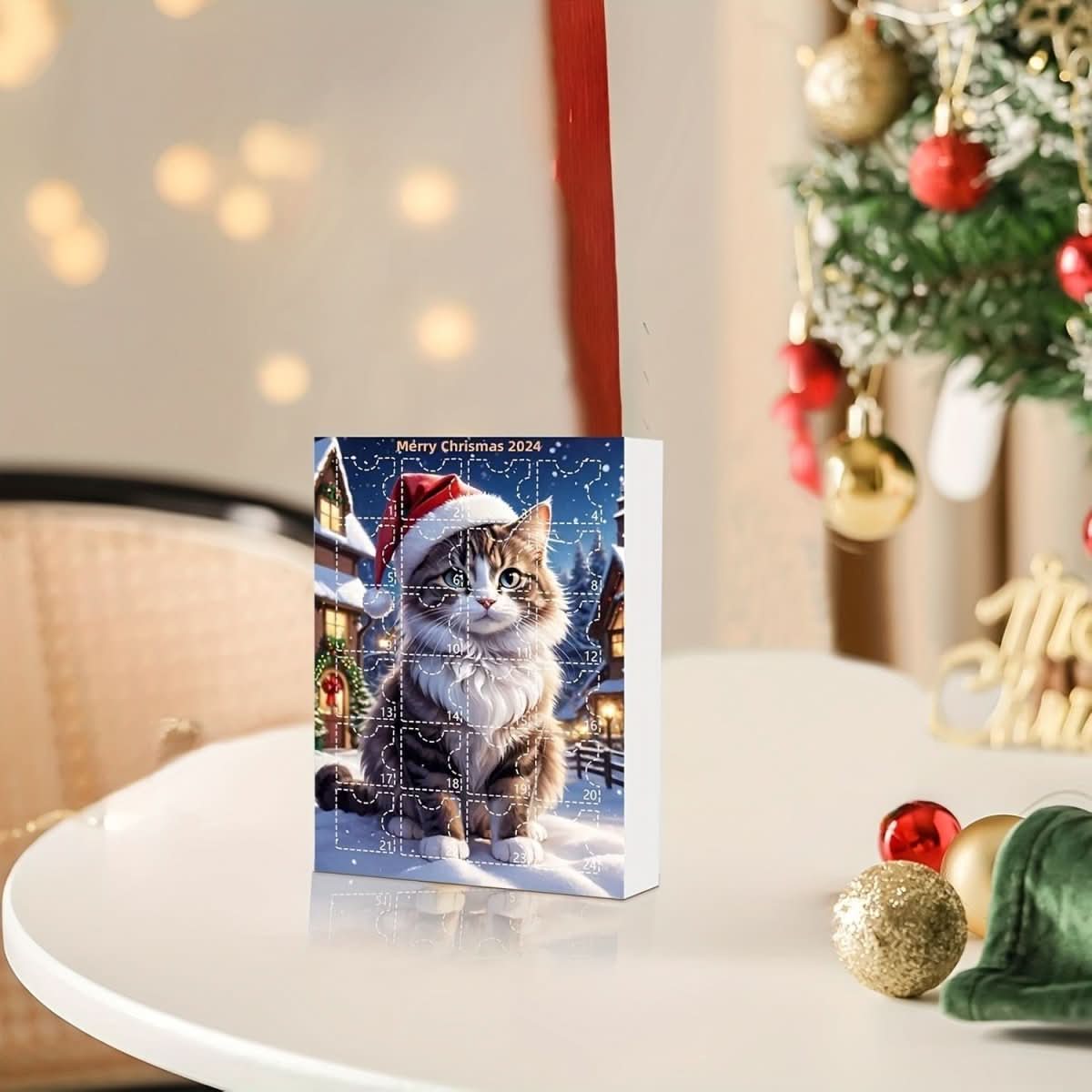 Cat Countdown Calendar - Purrfectly Festive Decor