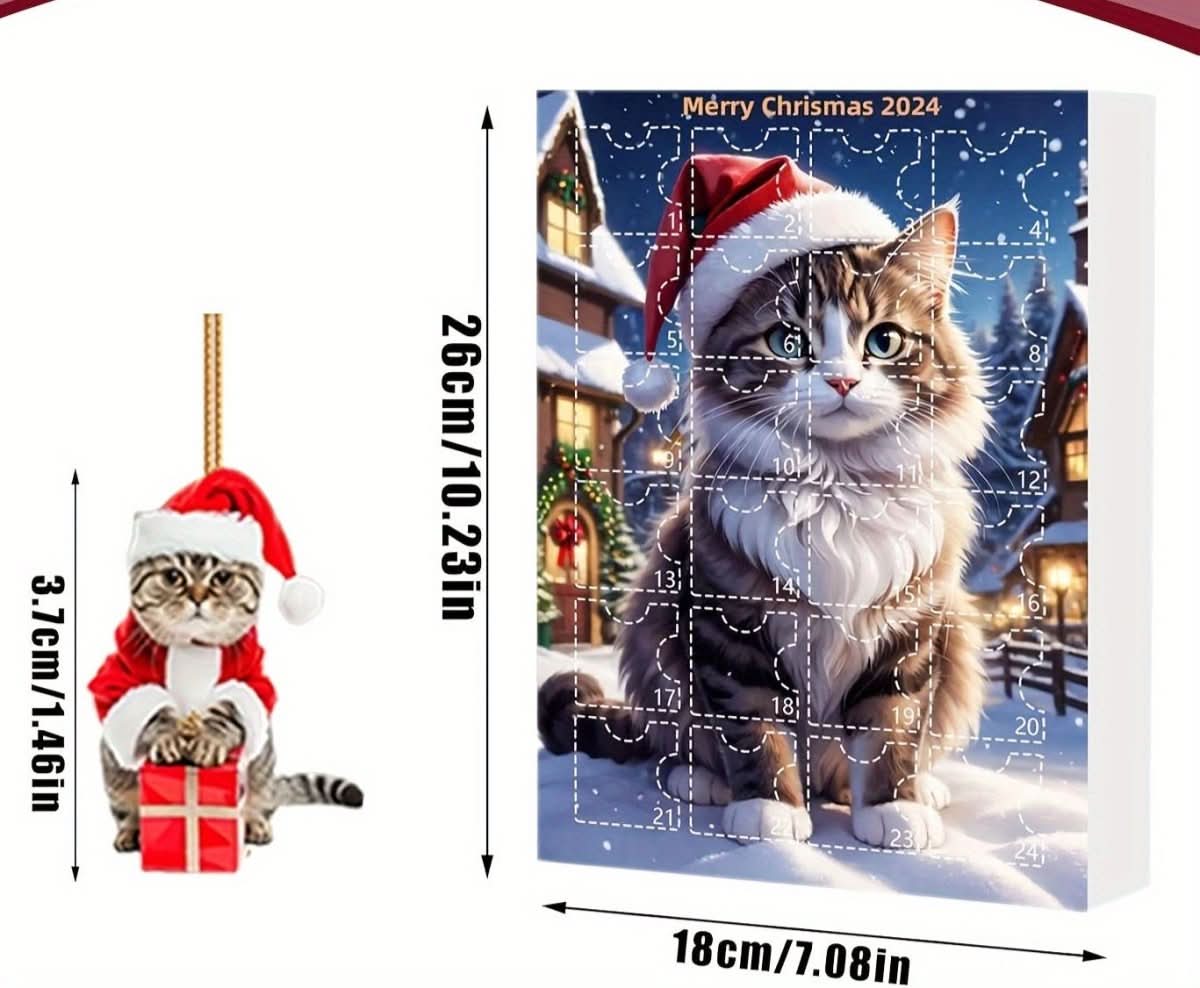 Cat Countdown Calendar - Purrfectly Festive Decor