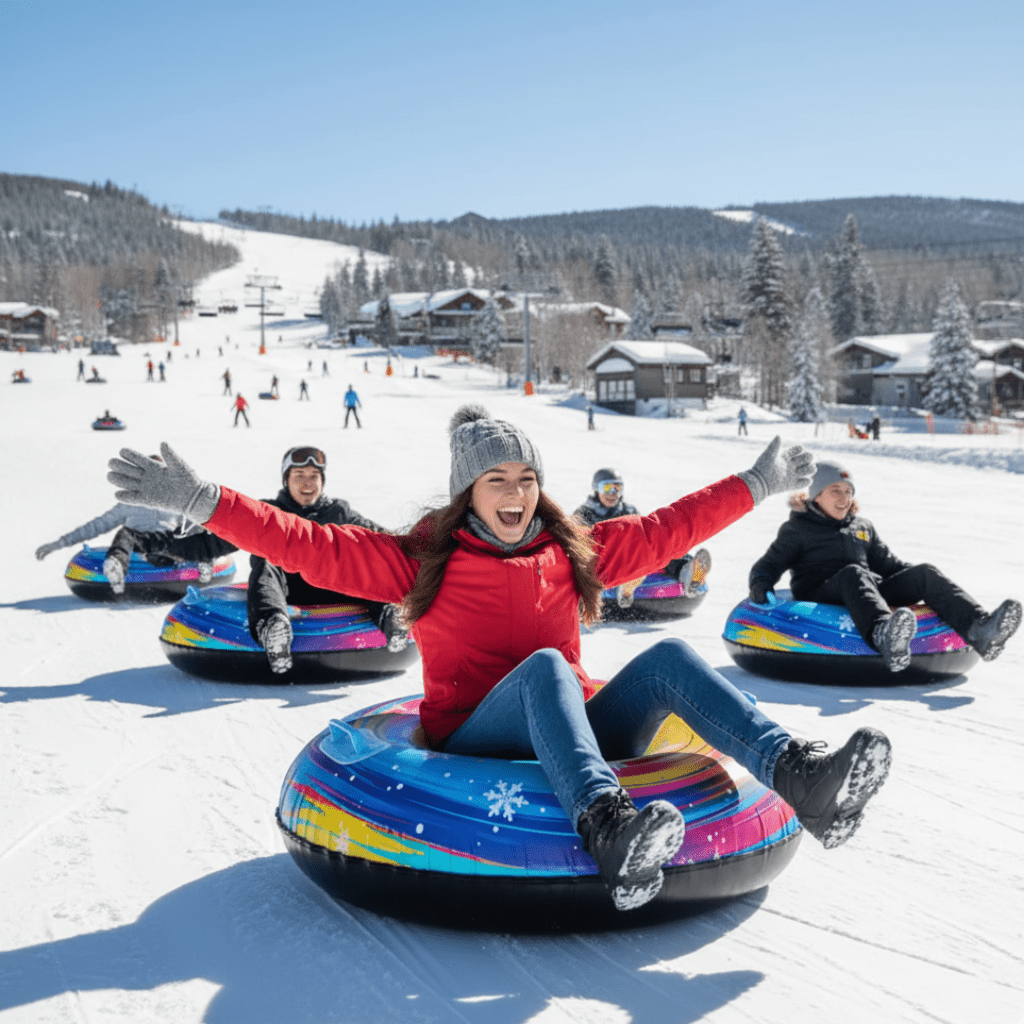 Snow Tube - FrostWave Inflatable with Sturdy Handles