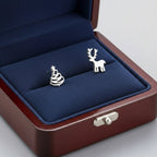 Sparkling Silver Christmas Stud Earrings - LuxeGleam