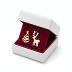 Sparkling Silver Christmas Stud Earrings - LuxeGleam