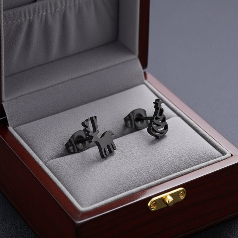 Sparkling Silver Christmas Stud Earrings - LuxeGleam