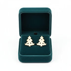 Sparkling Silver Christmas Stud Earrings - LuxeGleam