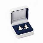 Sparkling Silver Christmas Stud Earrings - LuxeGleam