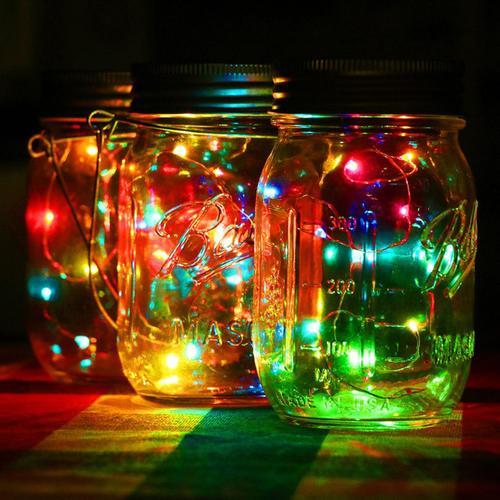 Solar Powered LED Fairy Light Mason Jars - LuminaGlow