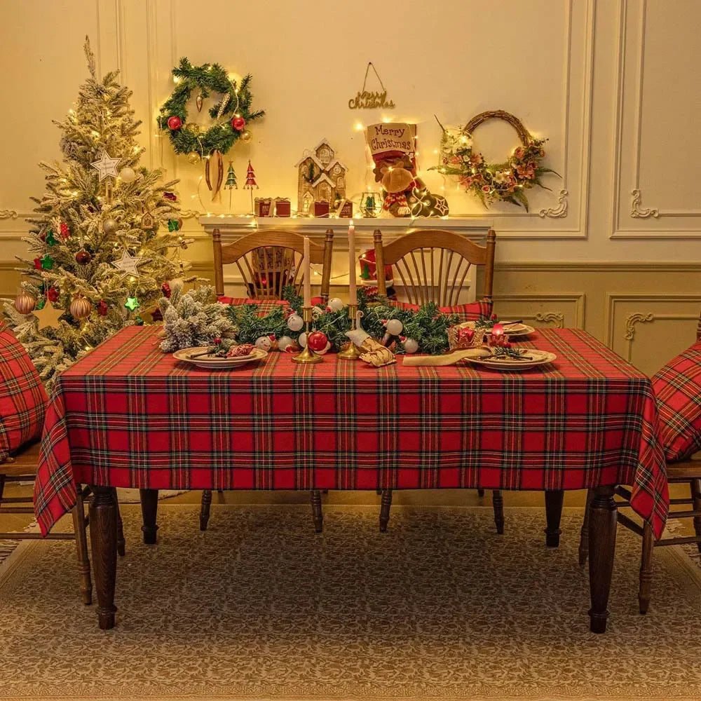 Checkered Tablecloth - LuxeHome Essentials, Washable Polyester