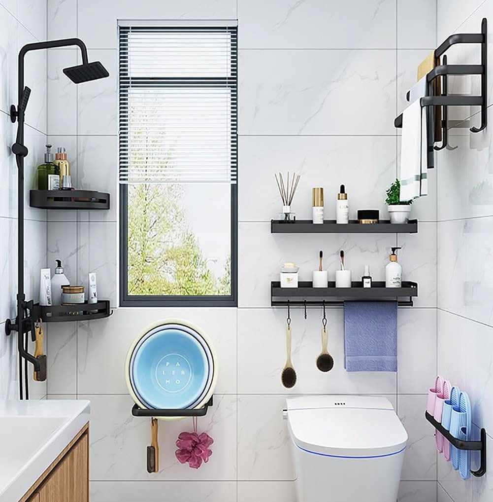 Aluminum Wall-Mounted Bathroom Shelf - LuxeHome