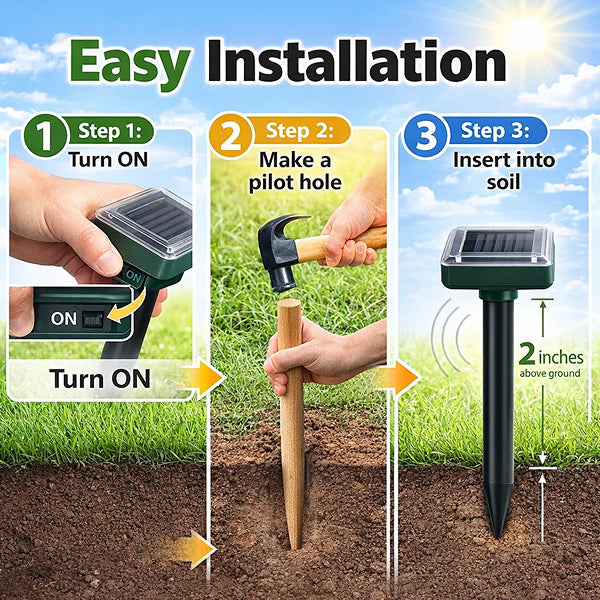 Solar Snake Repeller Stake - EcoGuard Solutions