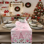 Snowflake Linen Table Runner - GnomeNest Decor