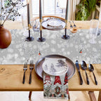 Snowflake Linen Table Runner - GnomeNest Decor