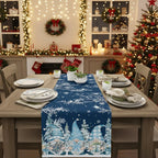 Snowflake Linen Table Runner - GnomeNest Decor