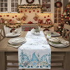 Snowflake Linen Table Runner - GnomeNest Decor
