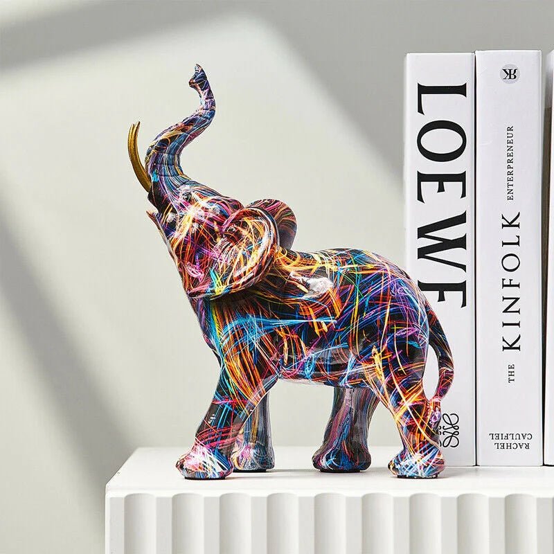 Colorful Elephant Sculpture - Artistry by VividCraft