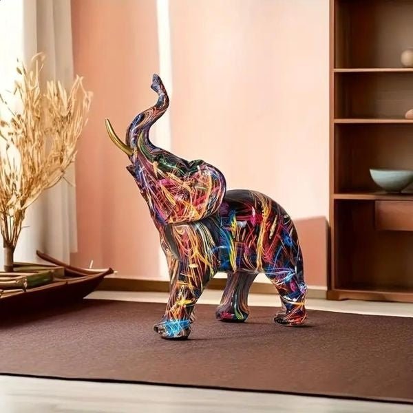 Colorful Elephant Sculpture - Artistry by VividCraft