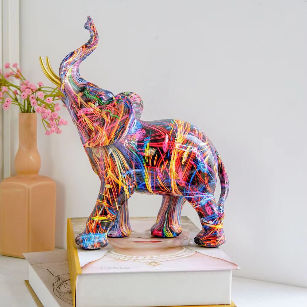 Colorful Elephant Sculpture - Artistry by VividCraft