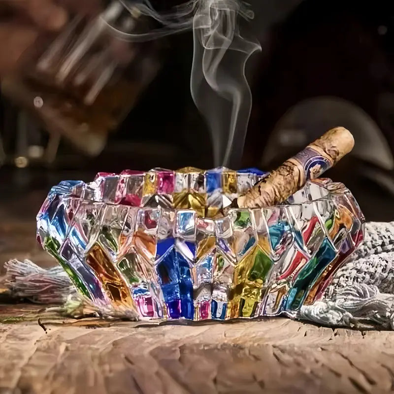 Crystal Glass Ashtray - LuxeCraft Designs