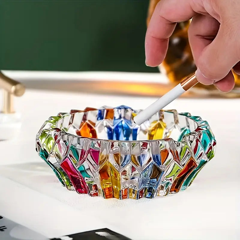 Crystal Glass Ashtray - LuxeCraft Designs