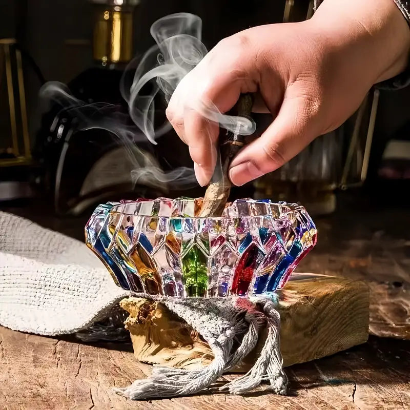 Crystal Glass Ashtray - LuxeCraft Designs