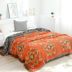 Cozy Cotton Blanket - LuxeNest Boho Jacquard Design