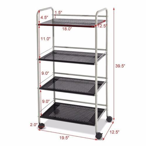 4-Tier Rolling Storage Cart - LuxeOrganize