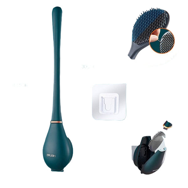 Silicone Toilet Brush with Drip Tray - Luxora Home