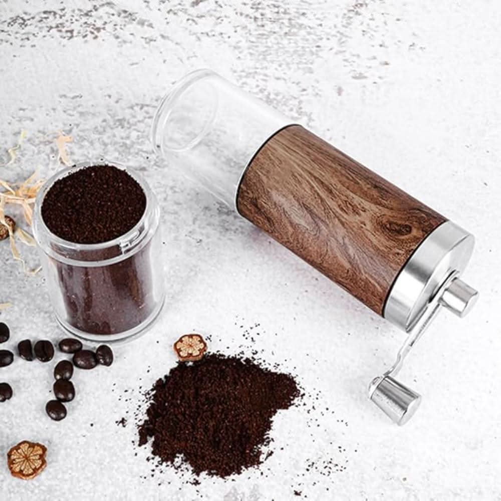 Coffee Grinder - BrewCraft Portable Wooden Grinder for Fresh Grounds