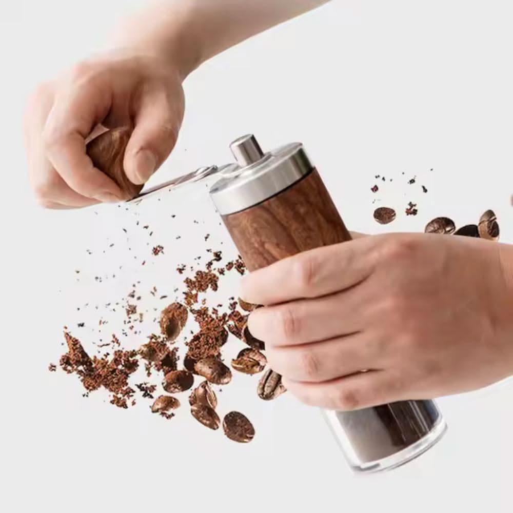 Coffee Grinder - BrewCraft Portable Wooden Grinder for Fresh Grounds