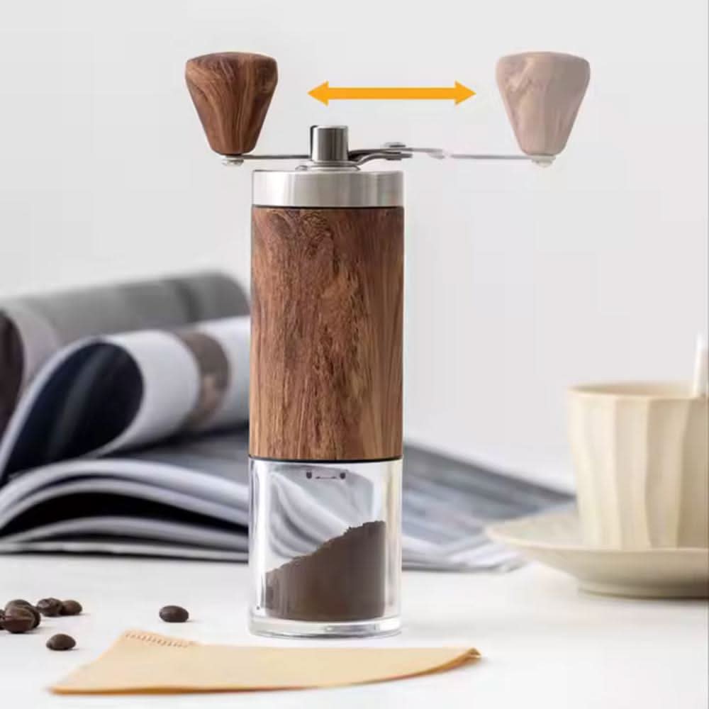 Coffee Grinder - BrewCraft Portable Wooden Grinder for Fresh Grounds