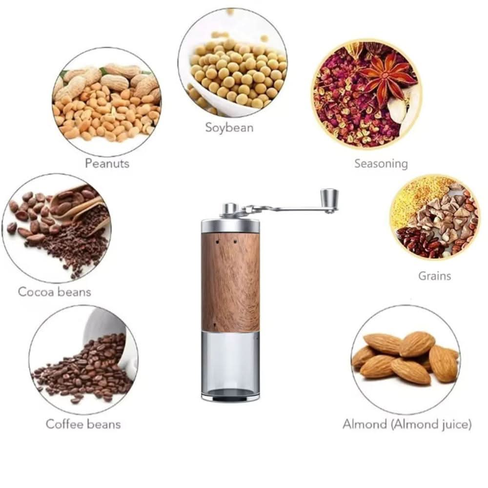 Coffee Grinder - BrewCraft Portable Wooden Grinder for Fresh Grounds