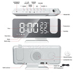 Smart Alarm Clock - Luminex with 180° Projector & USB Charger