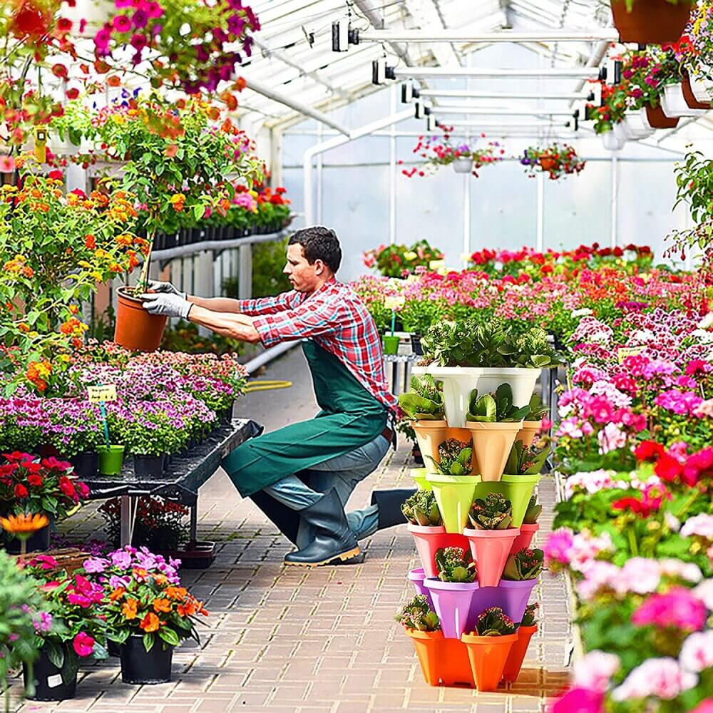 Stackable Plant Pots for Space-Saving Gardening - GreenNest
