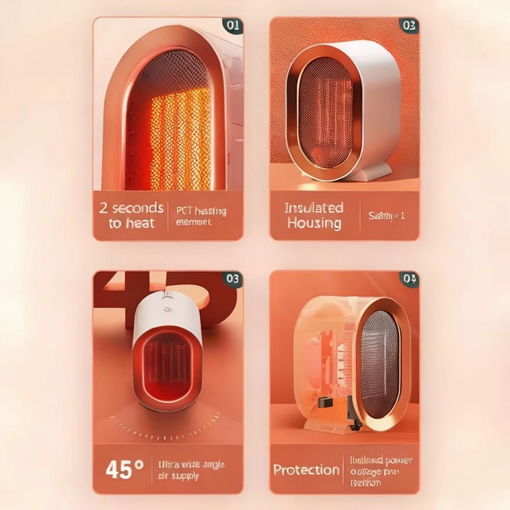 Ceramic Space Heater - EmberGlow with Rapid Heating Technology