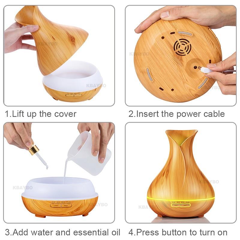 AromaMist 400mL Essential Oil Diffuser with LED Mood Lights