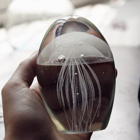 Glowing Glass Jellyfish Figurine - Lumina Artistry