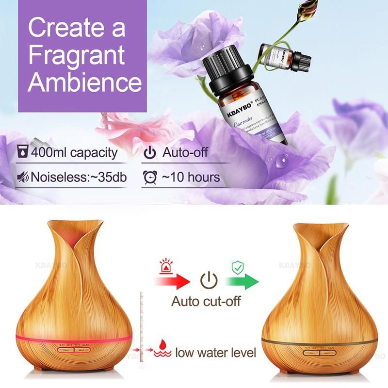 AromaMist 400mL Essential Oil Diffuser with LED Mood Lights