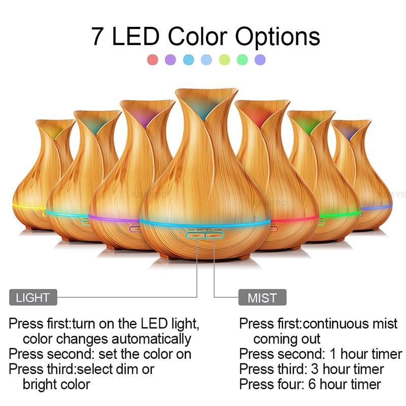 AromaMist 400mL Essential Oil Diffuser with LED Mood Lights