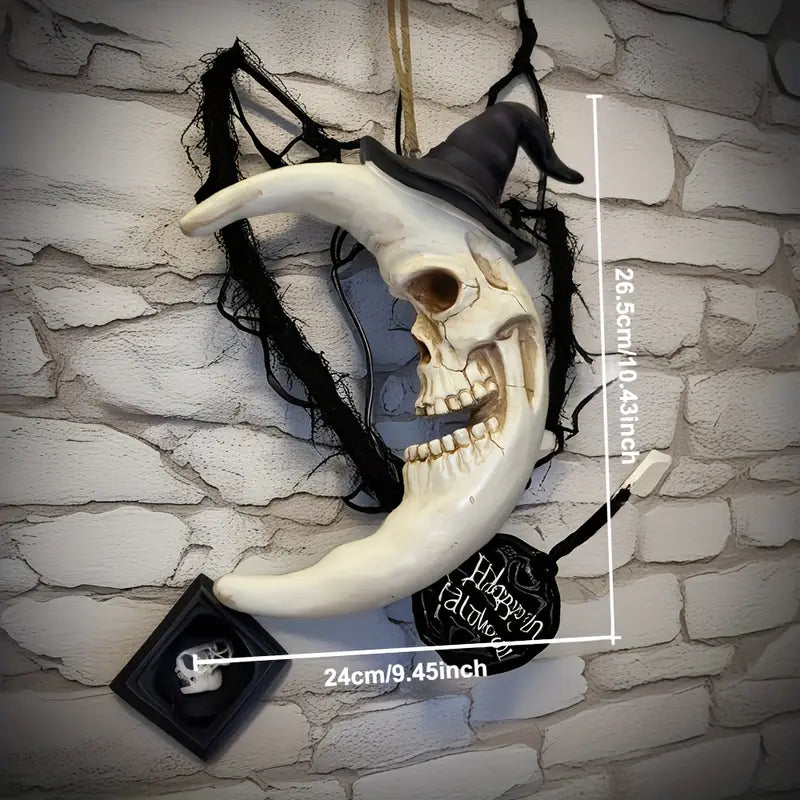 Crescent Moon Skull Ornament - Mystic Decor Co.