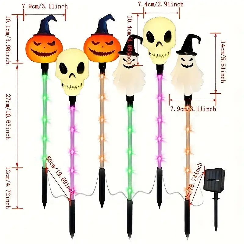 Solar Light Stakes - LuminaGlow™ Set of 6 Outdoor Lights
