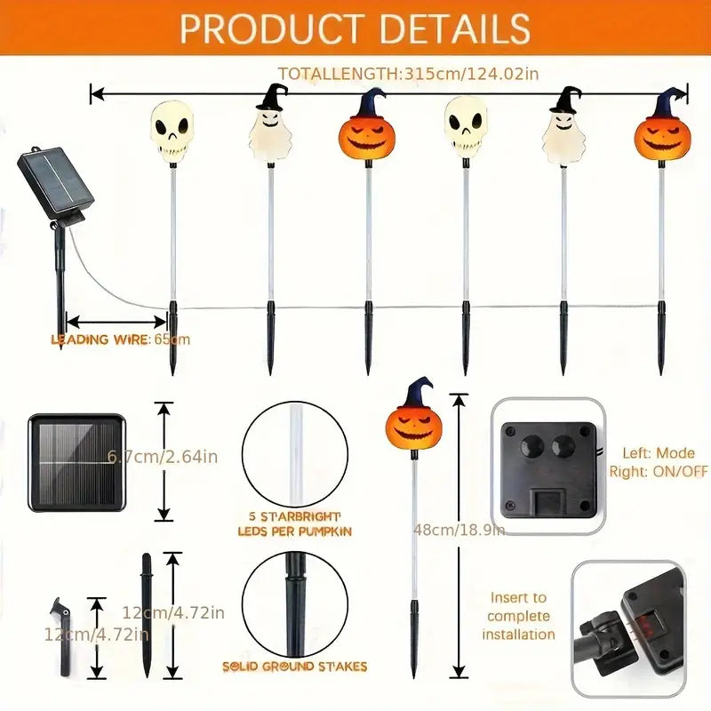 Solar Light Stakes - LuminaGlow™ Set of 6 Outdoor Lights