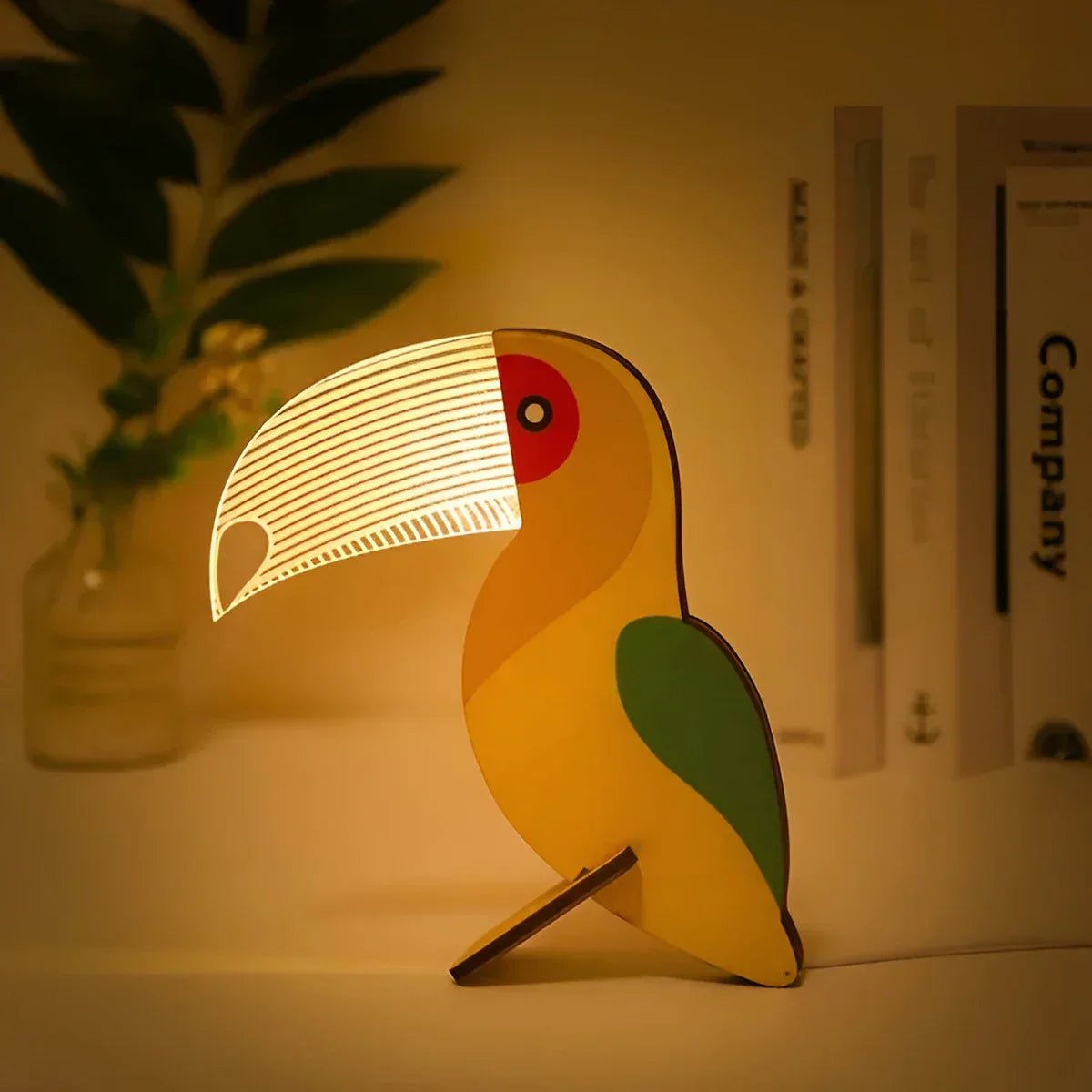 Animal-Themed Wooden Table Lamp - NatureLuxe