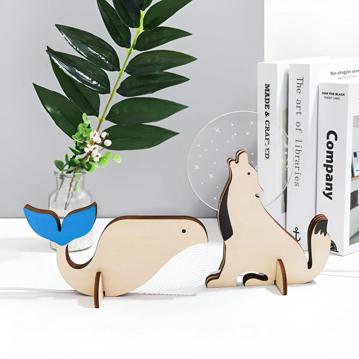 Animal-Themed Wooden Table Lamp - NatureLuxe