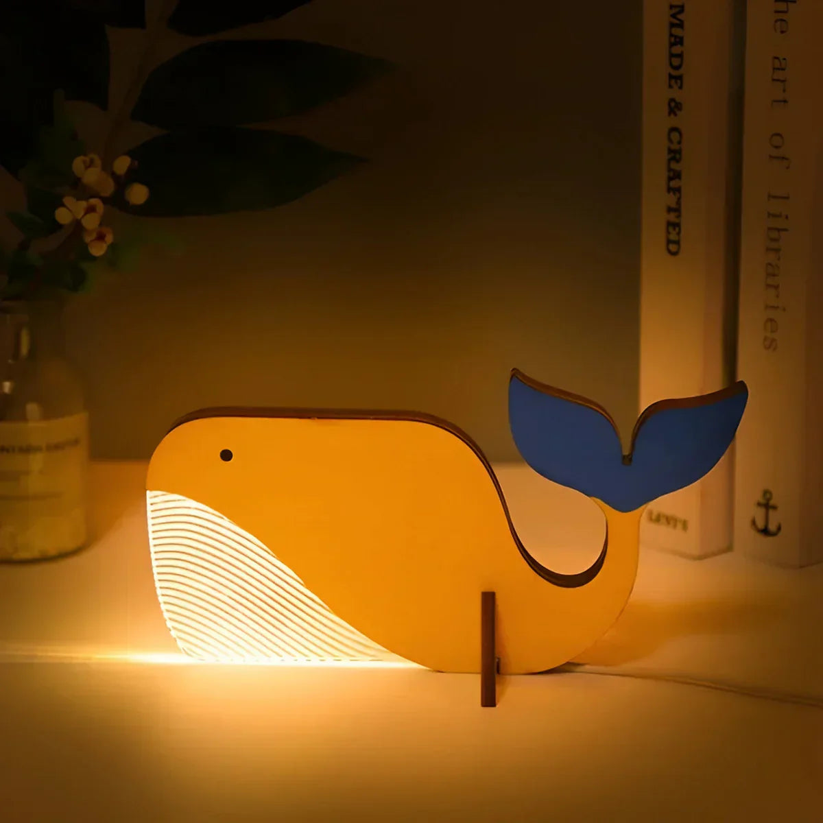Animal-Themed Wooden Table Lamp - NatureLuxe