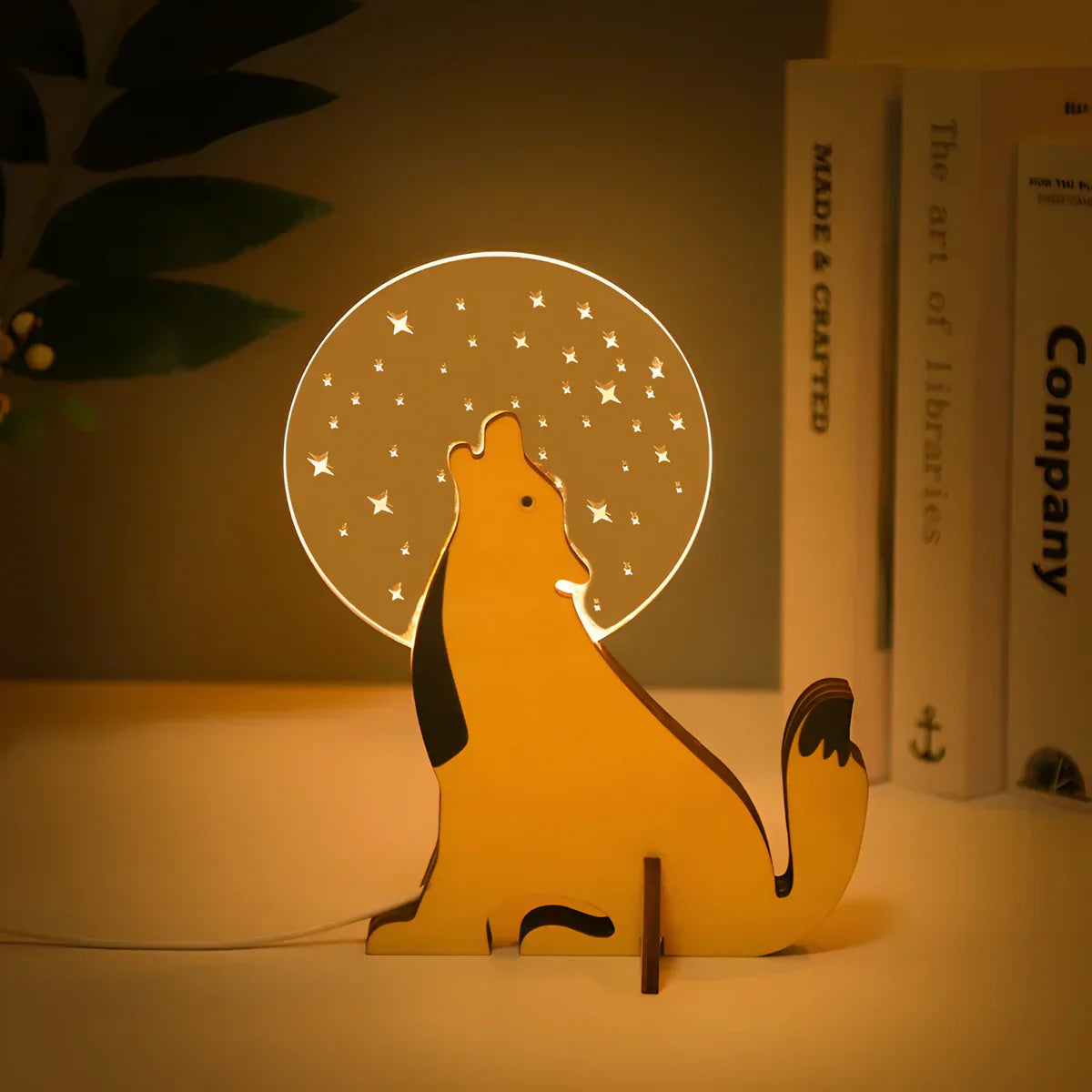 Animal-Themed Wooden Table Lamp - NatureLuxe