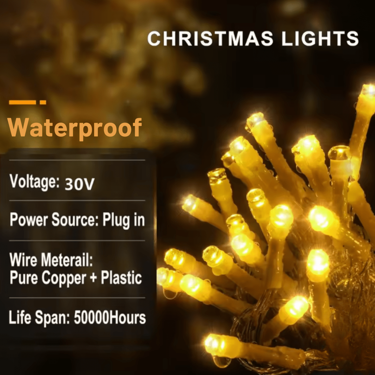 Garden LED Curtain Lights - LuminaGlow Weatherproof Design