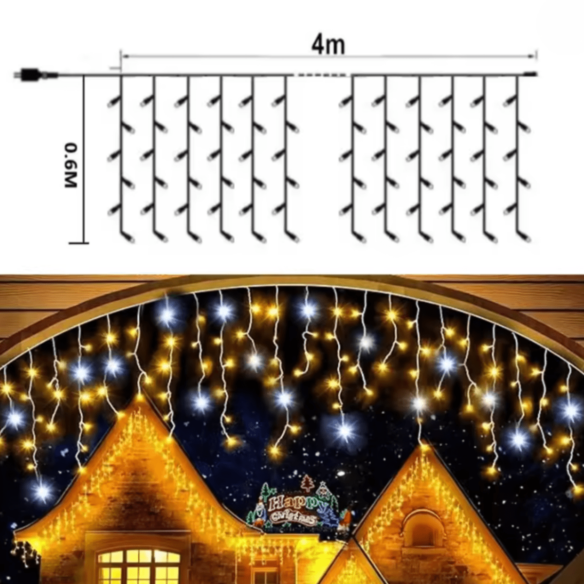 Garden LED Curtain Lights - LuminaGlow Weatherproof Design