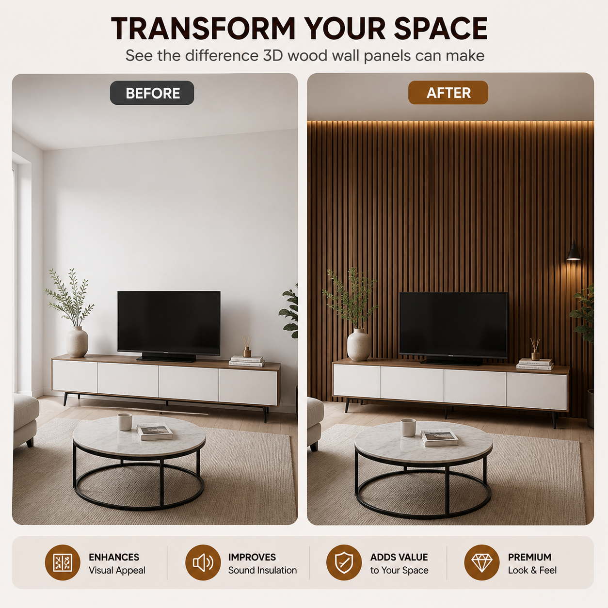 3D Self Adhesive Wall Panels - LuxeCore