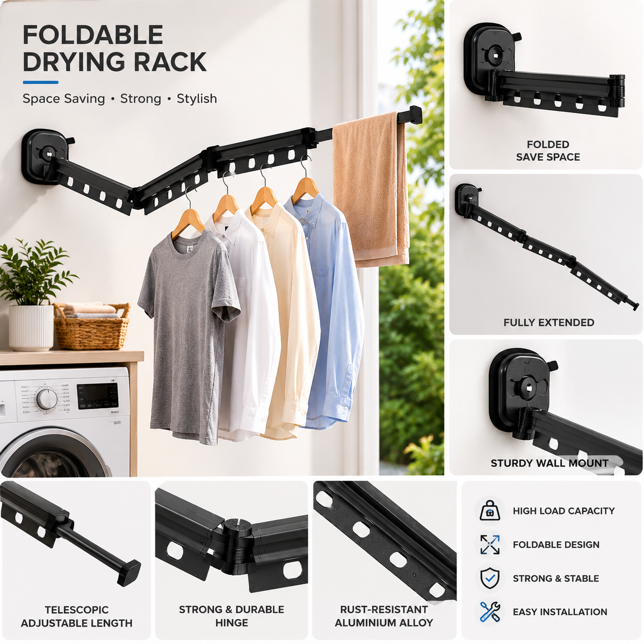 Retractable Drying Rack - LuxeSpace