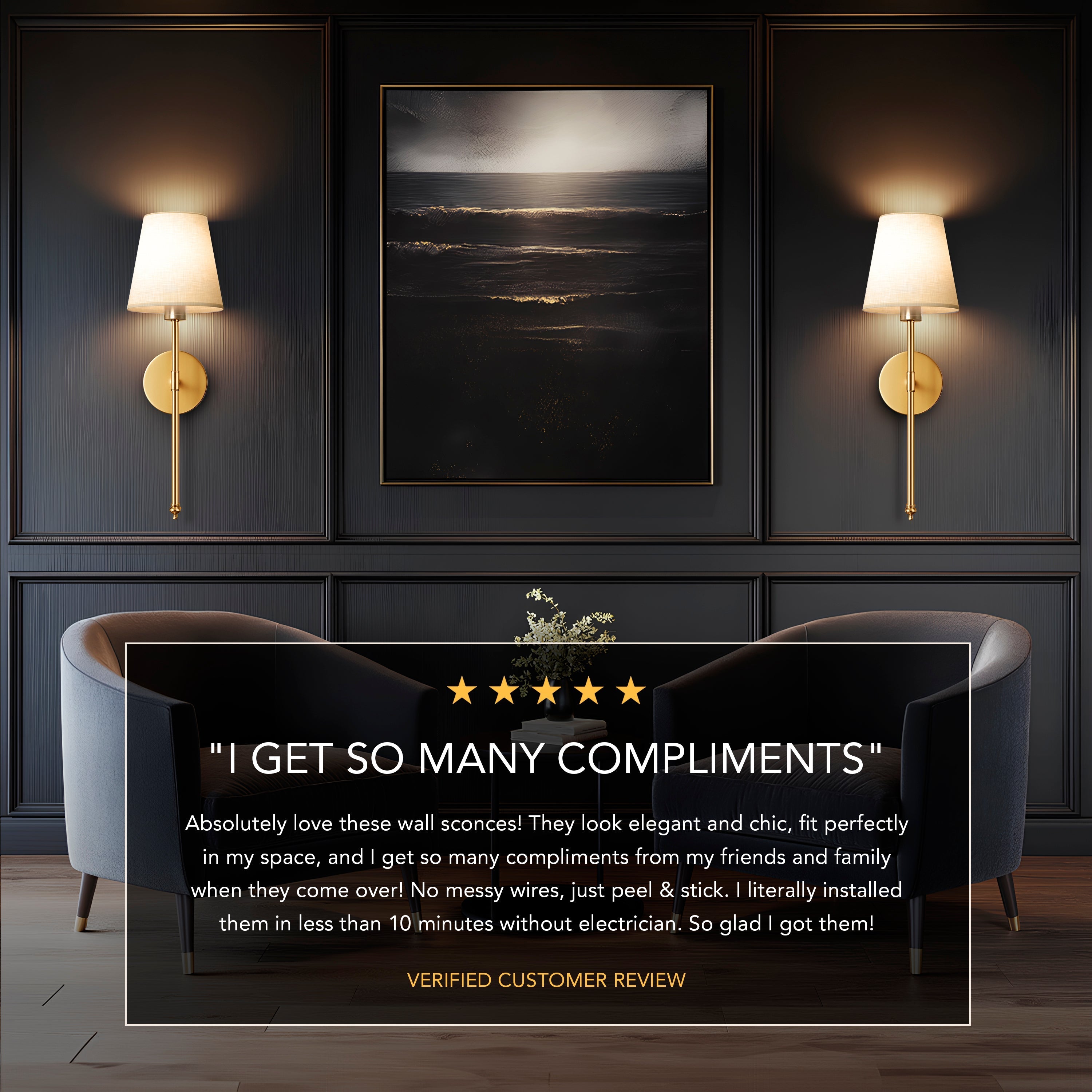 Luminous Wall Sconces - AuraGlow™ Original Wireless Set of 2