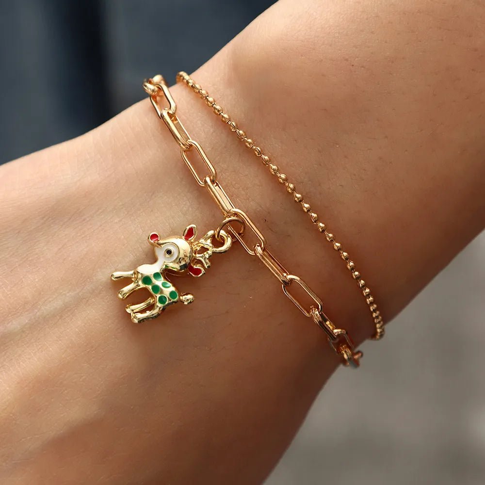 Charm Bracelet - LuxeFestive Gold-Plated Adjustable Jewelry